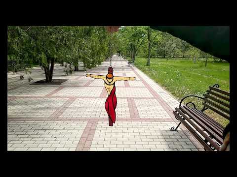 video stained glass crucifixion suncatcher with red drapery