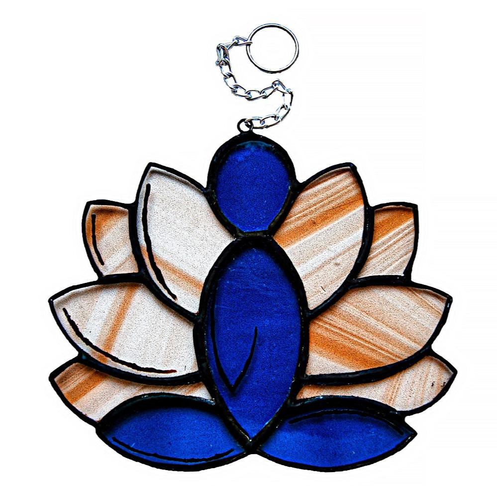 Yoga lotus pose stained glass