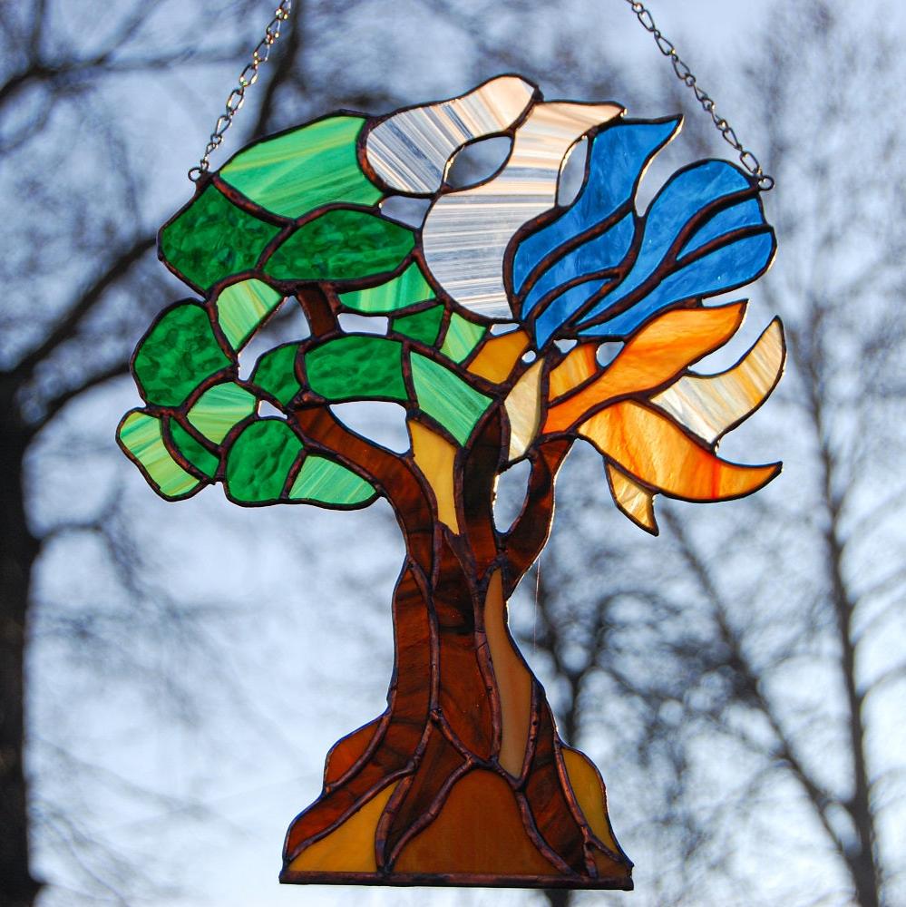 Life tree stained glass