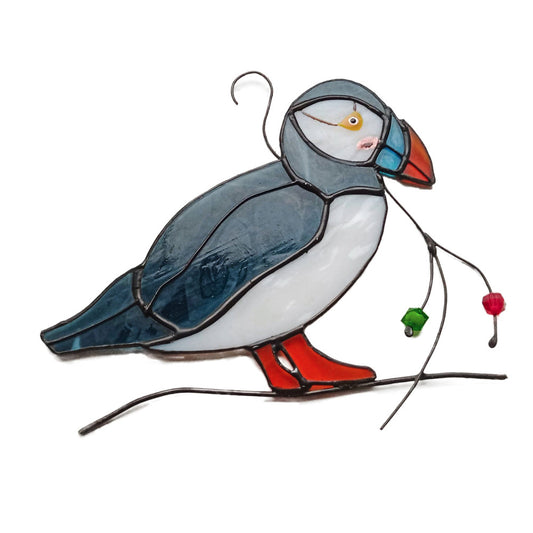 Stained glass puffin