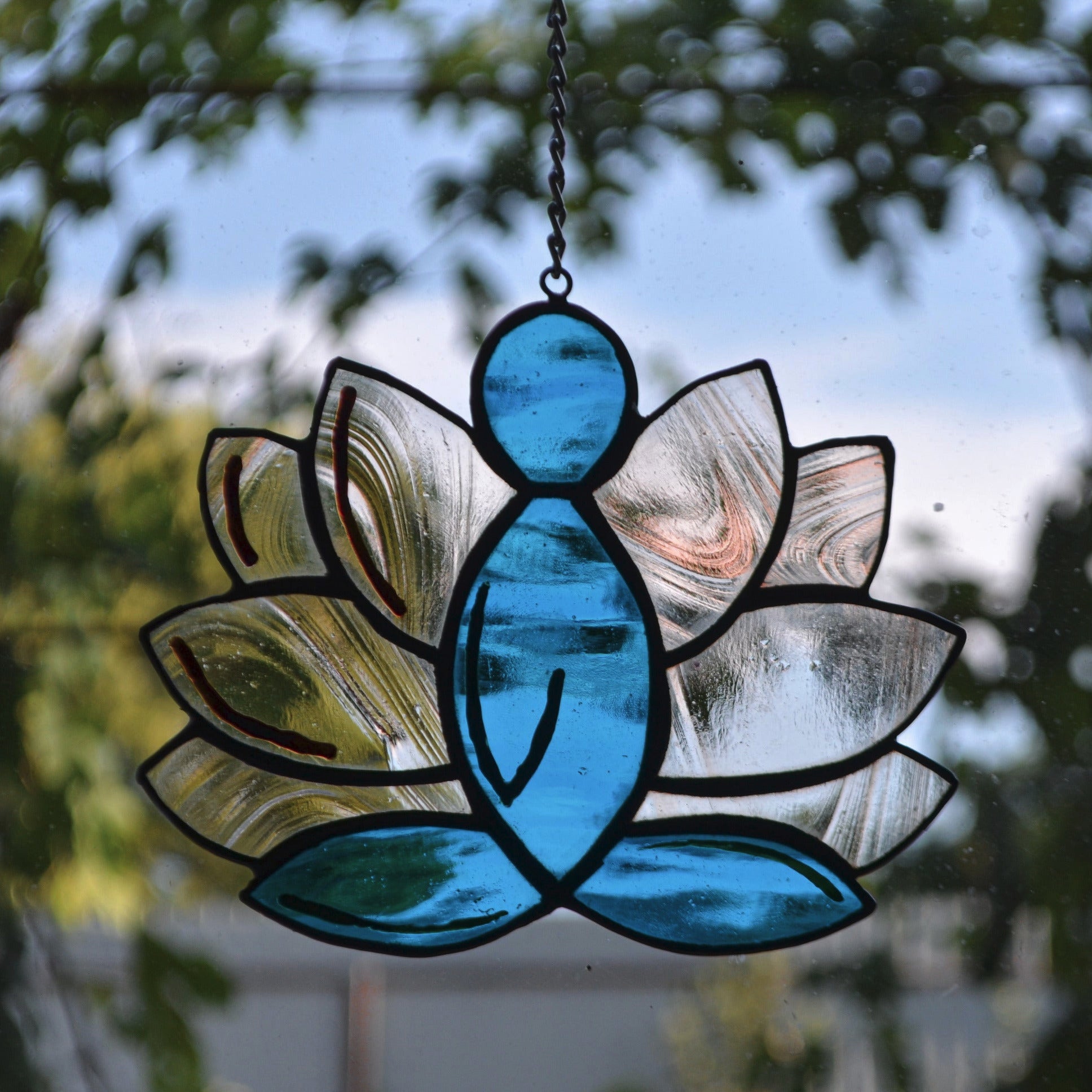 Floral Panda Yoga Pose Stained Glass By ssflowerstore