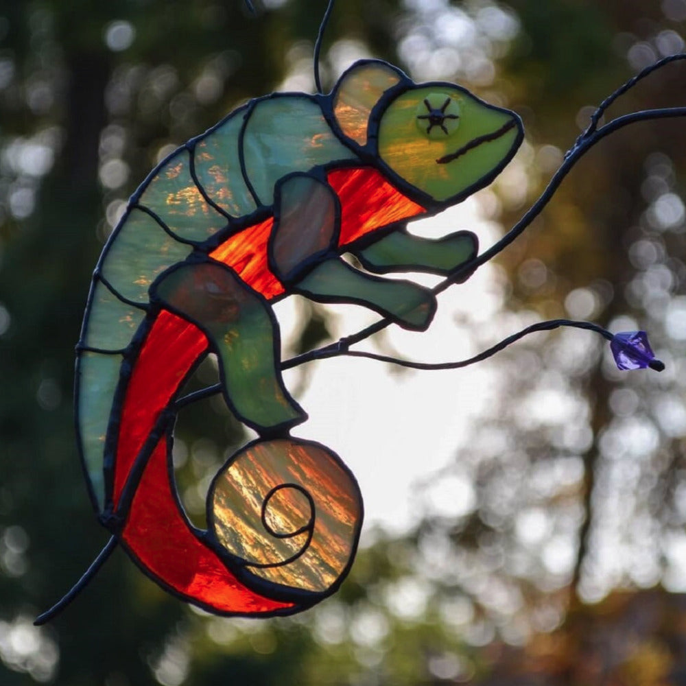 chameleon hanging