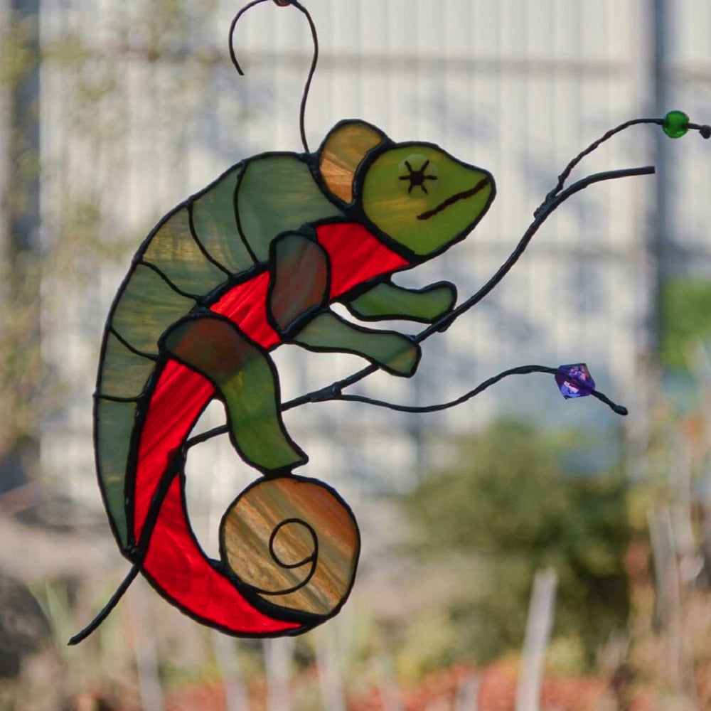 stained glass chameleon