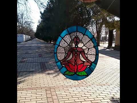 Stained glass sacred Buddha 