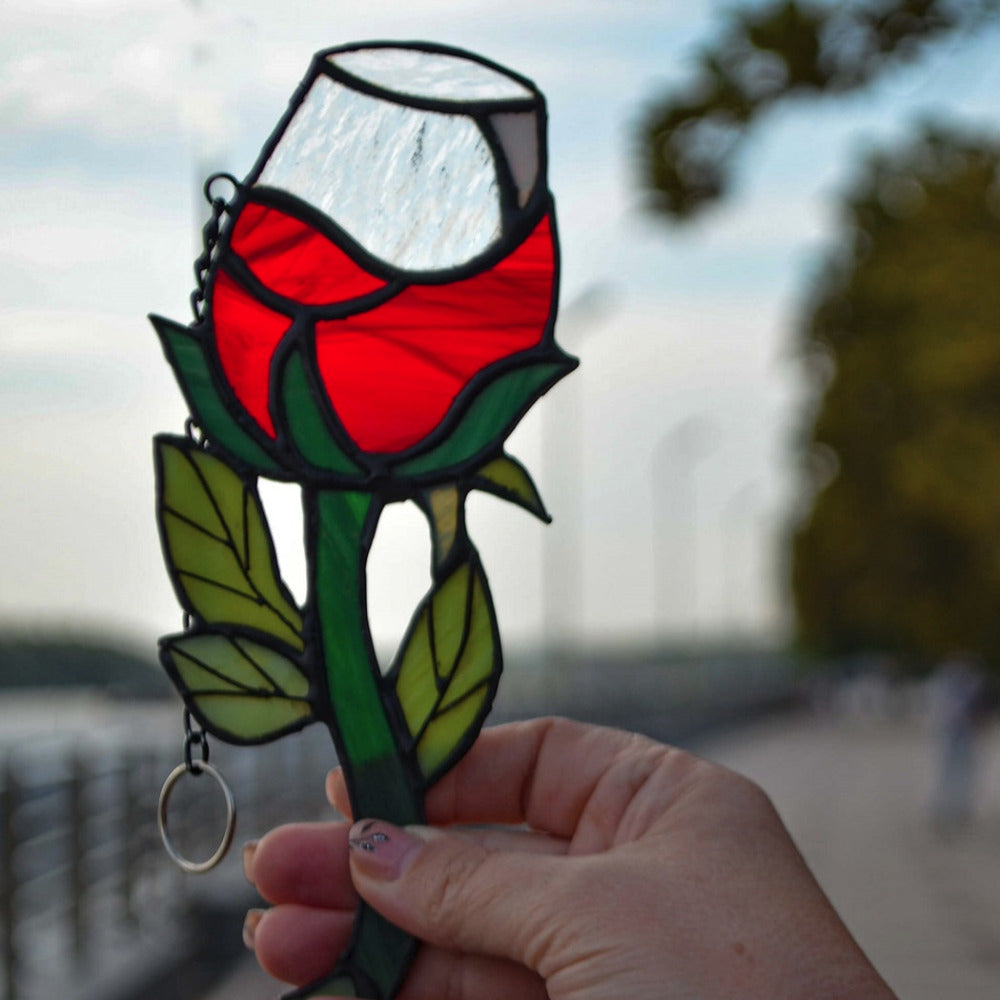 Rose wineglass