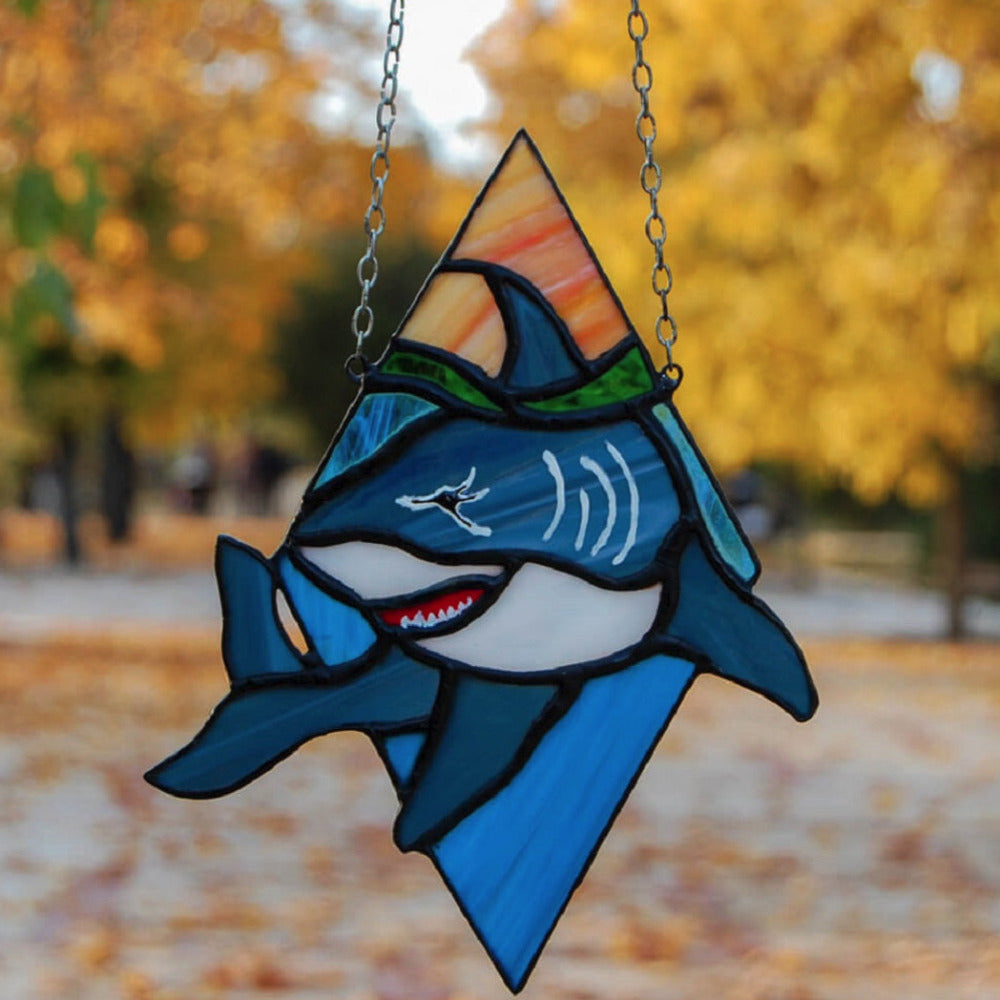 stained glass shark